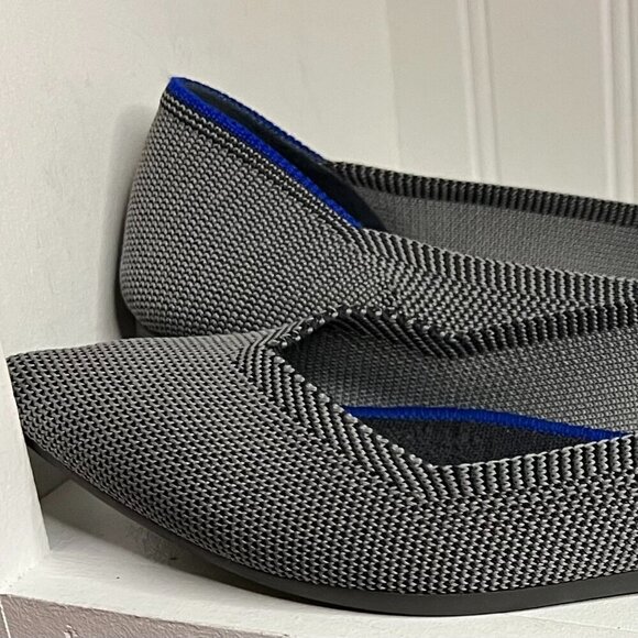 Rothy's Gray Knit Fabric Pointed-Toe Slip-On Flats Size 8.5 - Picture 7 of 7